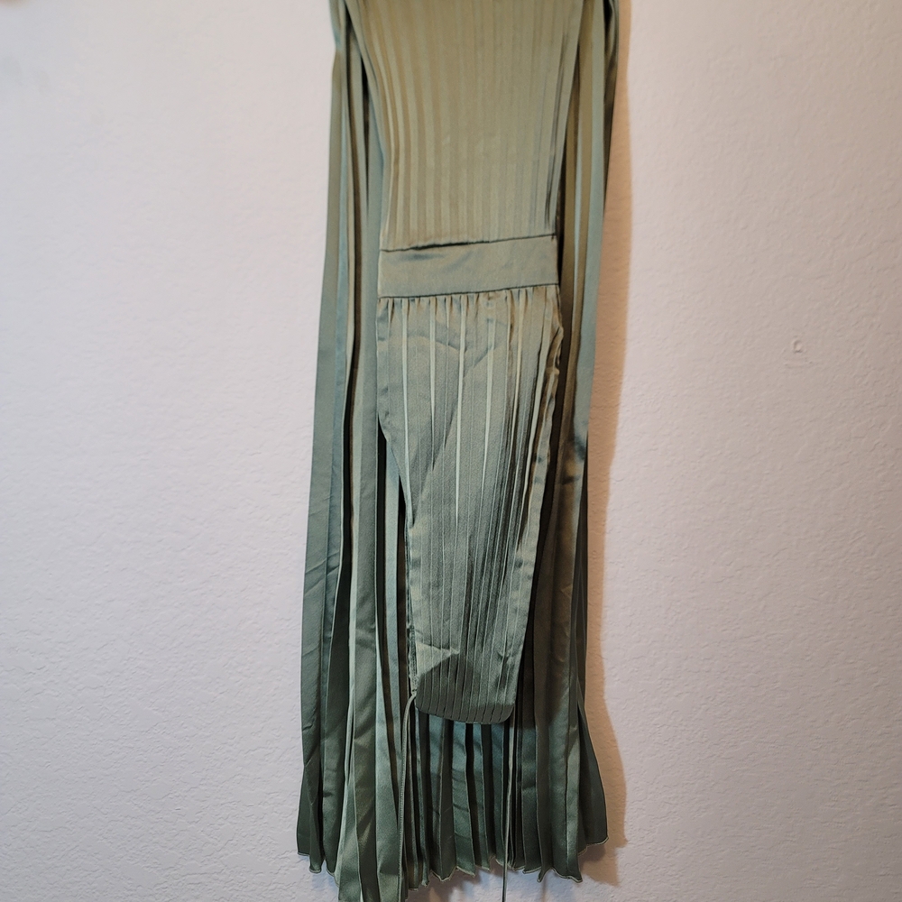 NWT Abercrombie & Fitch Giselle Pleated Jumpsuit Size XXSP - Green - Picture 9 of 11